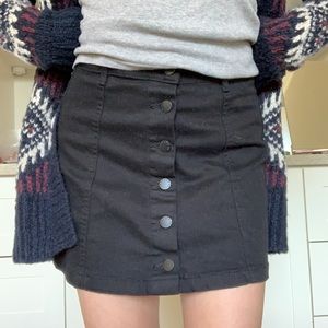 F21 - black button down denim skirt